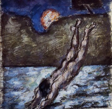  paul canvas - Woman Diving into Water Paul Cezanne